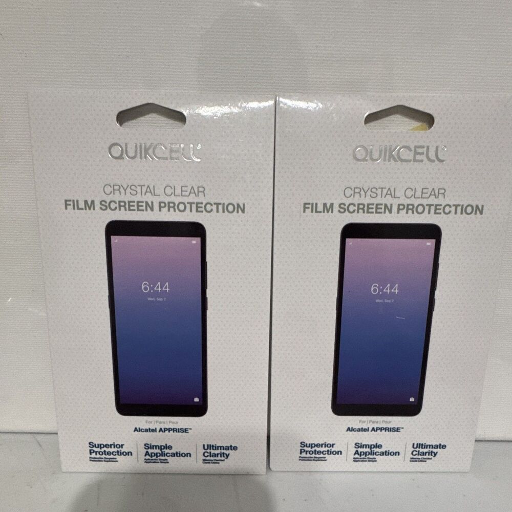 Quikcell Clear Film Screen Protector for Alcatel Apprise Scratch/Shatter 2pack